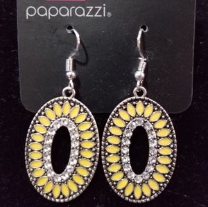 Yellow paparazzi earrings